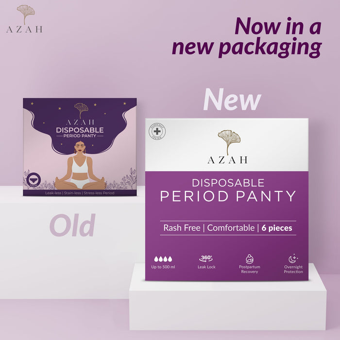 Azah Maternity Pad (Box of 25) And Disposable Period Panty (Box of 6) Combo