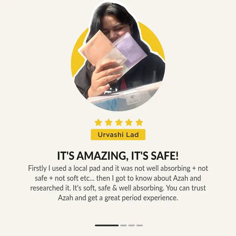 Urvashi Lad find Azah pads soft and comfortable