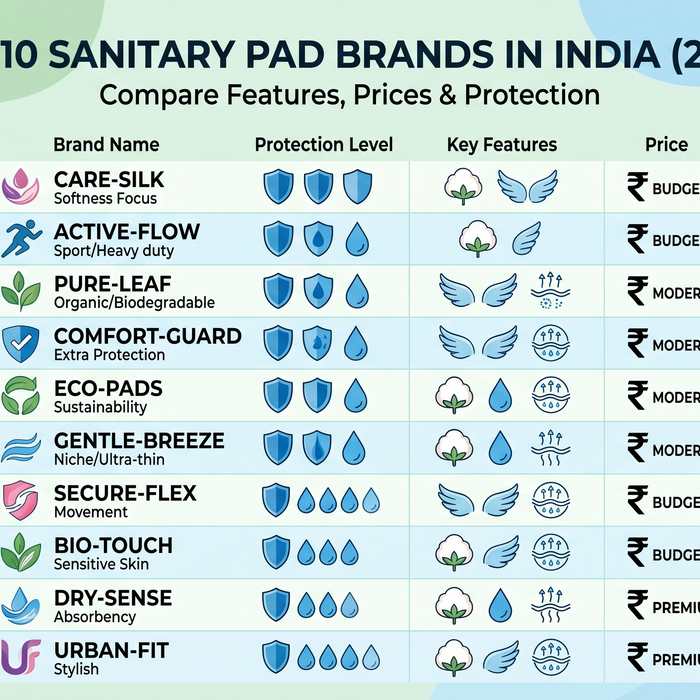 Top 10 Sanitary Pad Brands in India (2026): Compare Features, Prices & Protection