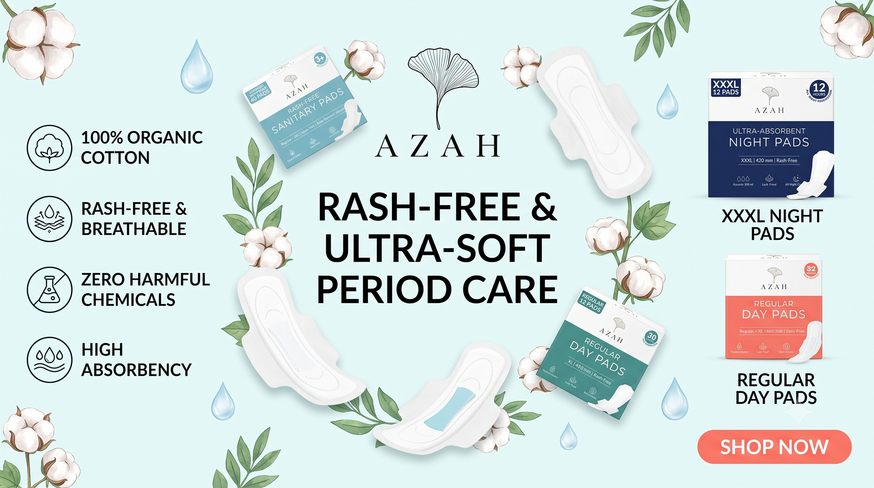 Azah Period Pads: Your Ticket to Rash-Free, Worry-Free Days
