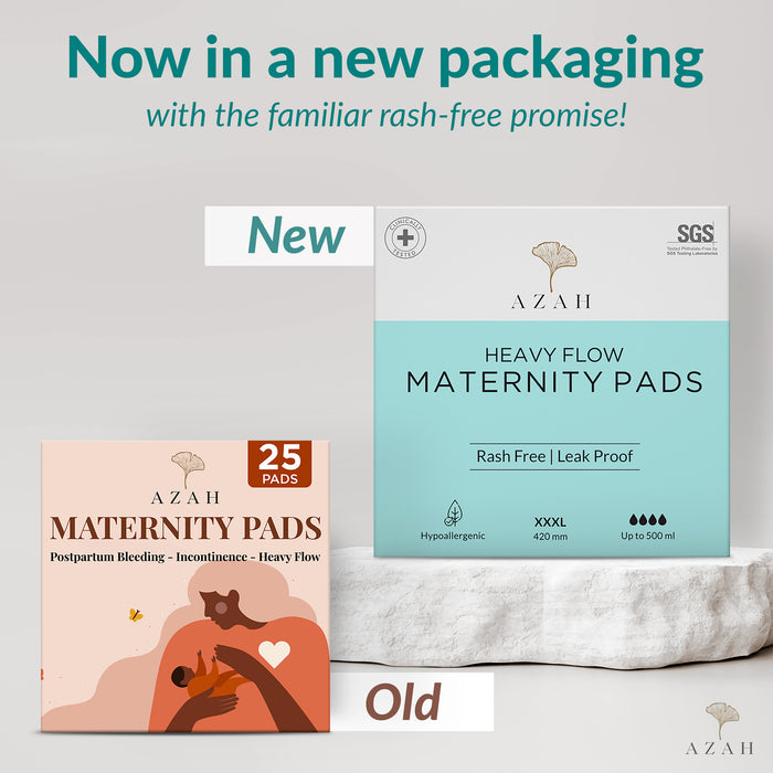 Azah Maternity Pads - 2 Boxes of 25 Pads Each - 420 mm XXXL Size