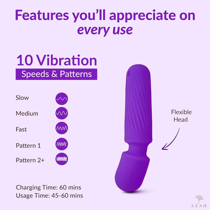 Azah Personal Mini Massager for Women (Purple) AZAH