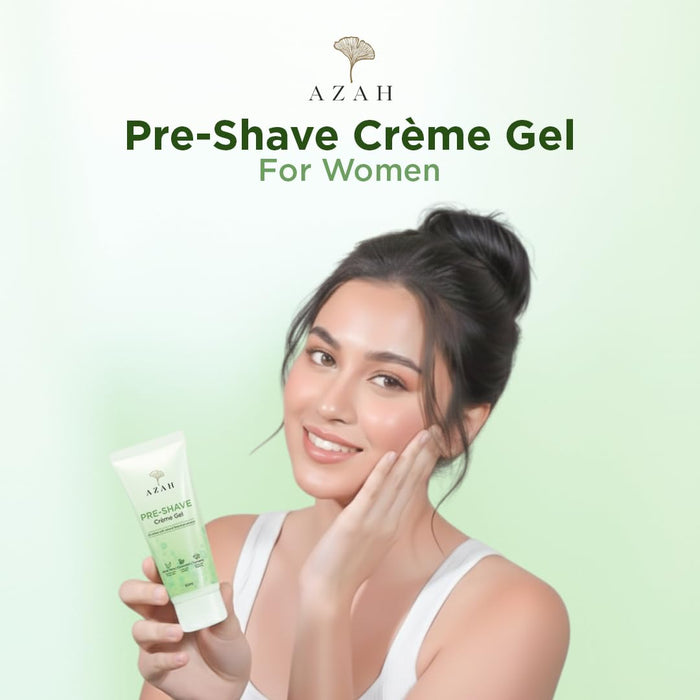 Pre-Shave Gel for Women – 50 ml | Aloe Vera & Cucumber Shaving Gel for Smooth Facial Shave Azah