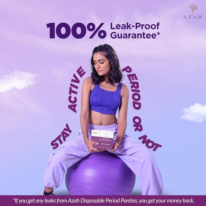 Disposable Period Panty for Women – L-XL Pack of 4 | 12 Hr Leak Proof Protection for Heavy Flow Azah