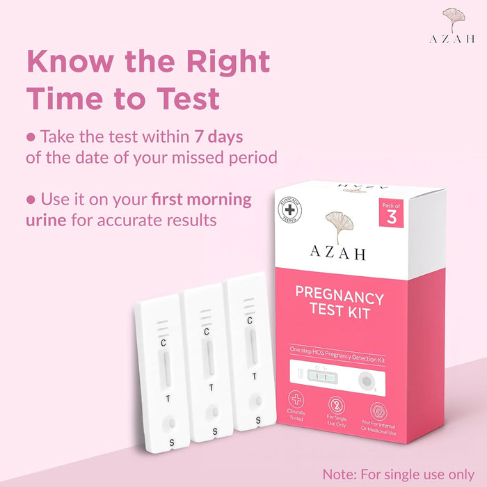 Basic Pregnancy Test Kit – Pack of 3 | Early Pregnancy Detection Kit for Women Azah