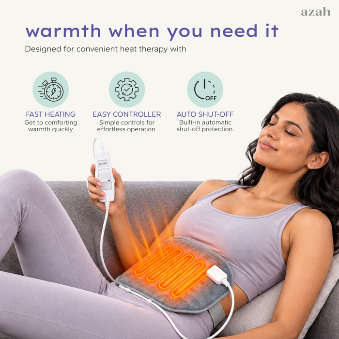 Heating Pad for Pain Relief | Electric Heating Pad for Back, Neck & Body | Grey
