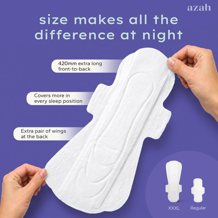 Ultra-Absorbent XXXL Pads | Heavy Flow | 12 Hour Overnight Protection