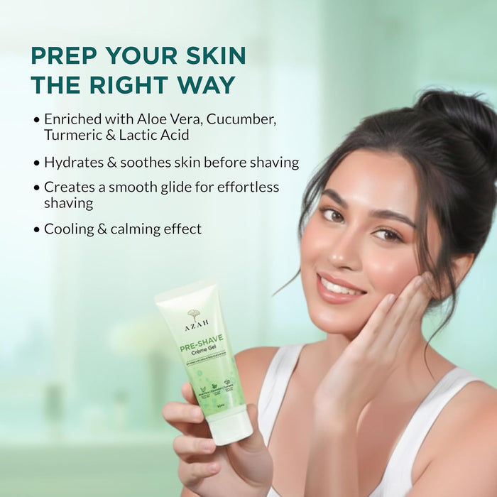 Facial Hair Removal Combo – Pre-Shave Gel & Face Razor Kit for Women Azah