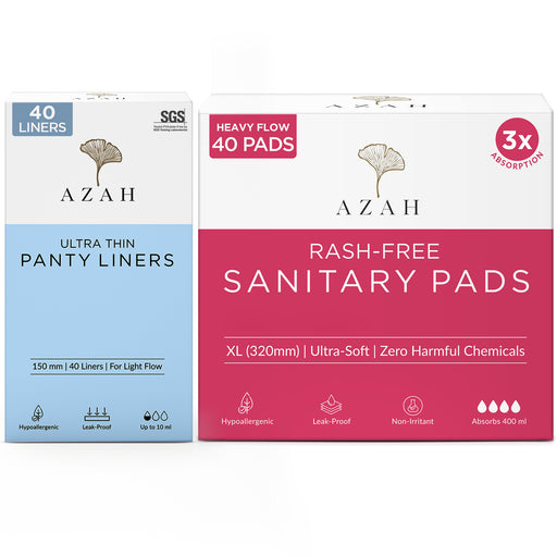 Sanitary Pads & Panty Liners Combo | Box of 40 Pads & 40 Liners