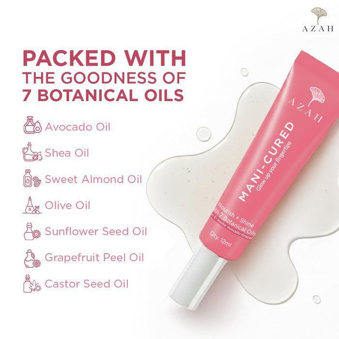 Mani-Cured Cuticle Oil for Nails – 12 ml | Nourishes Dry Cuticles & Strengthens Nails Azah