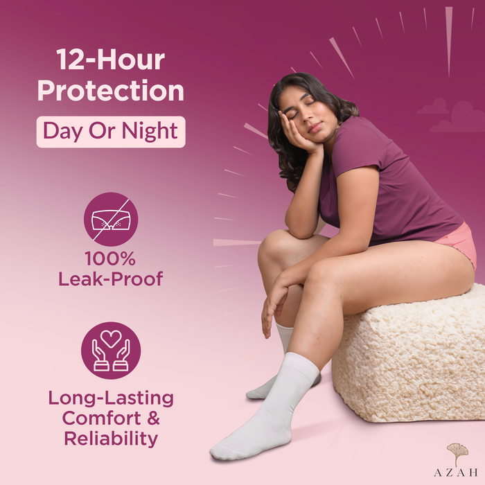 Azah Disposable Period Panty for Girls [Pack of 10] | Period Panty for Women Heavy Flow | Peachy New Look | 12-Hour Protection | 360° Coverage| All-Night Protection AZAH
