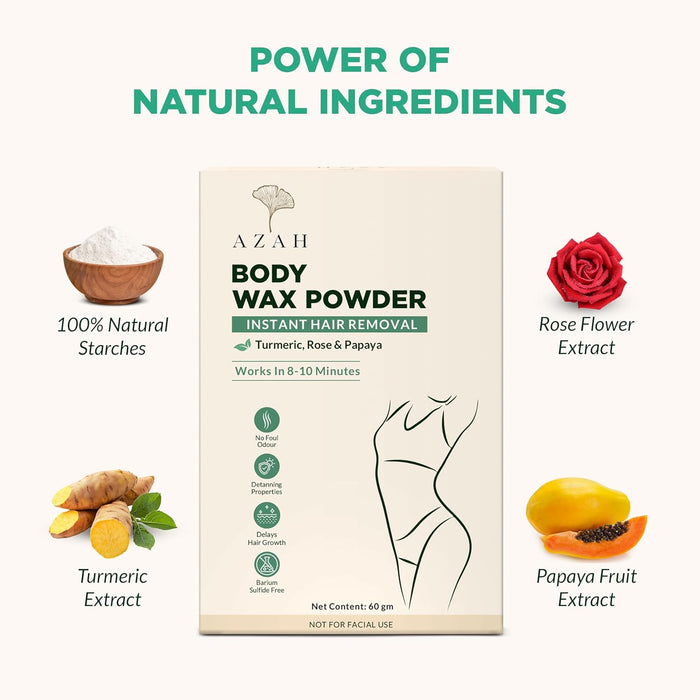 Azah Body Wax Powder For Women | Instant & Painless Hair Removal Azah