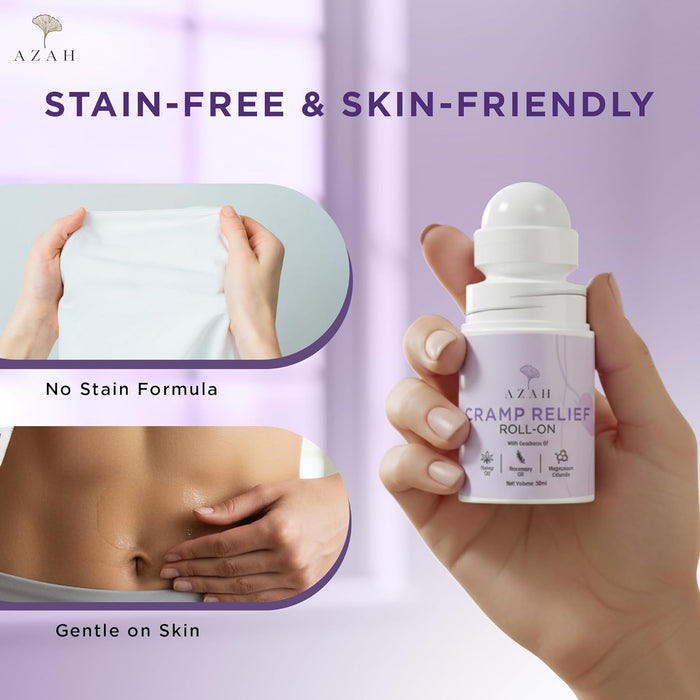 Period Cramp Relief Roll-On – 30 ml | Natural Relief for Menstrual Cramps & Back Pain Azah