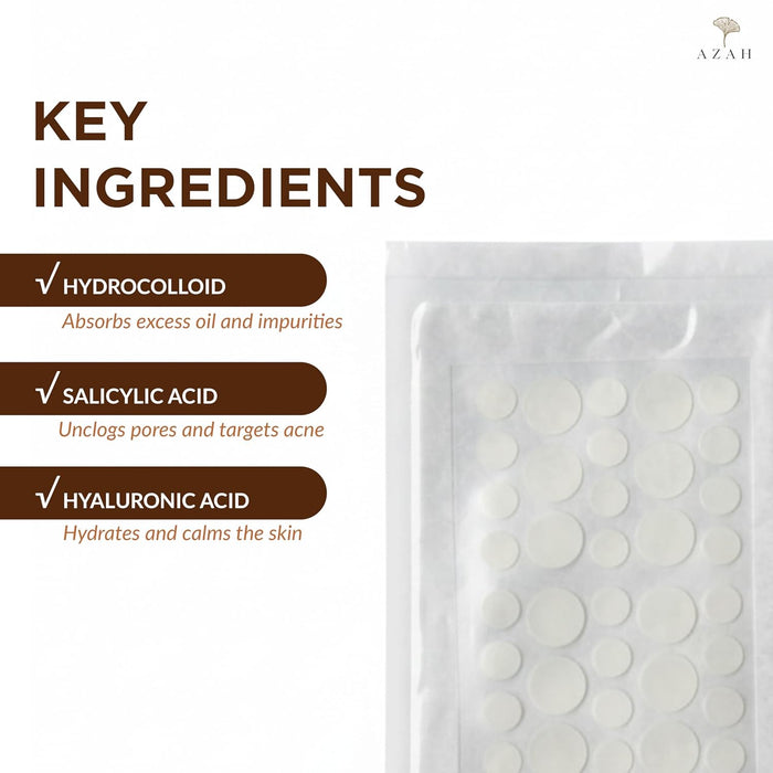 Pimple Patch – 36 Transparent Acne Patches with Salicylic Acid & Hyaluronic Acid Azah