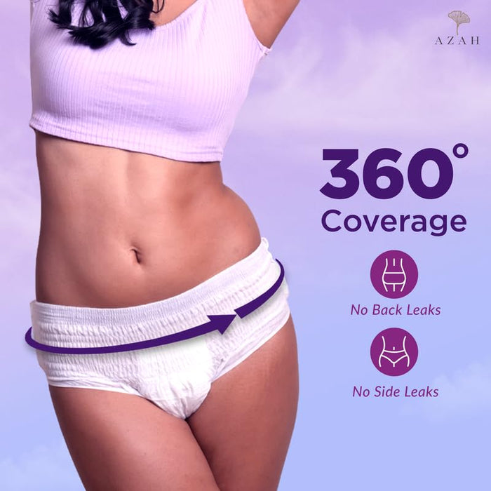 Disposable Period Panty for Women – L-XL Pack of 4 | 12 Hr Leak Proof Protection for Heavy Flow Azah