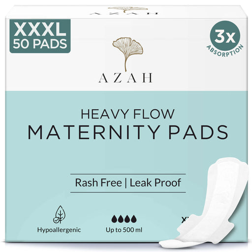 Azah Maternity Pads - 2 Boxes of 25 Pads Each - 420 mm XXXL Size AZAH
