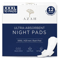 Azah XXXL Sanitary Napkins for Women | Extra Large Night Pads | Cottony Soft Sanitary Pads for Women | XXXL Pads for Womens | Leak Proof for Overnight Protection | Extra Long & Wide Back AZAH