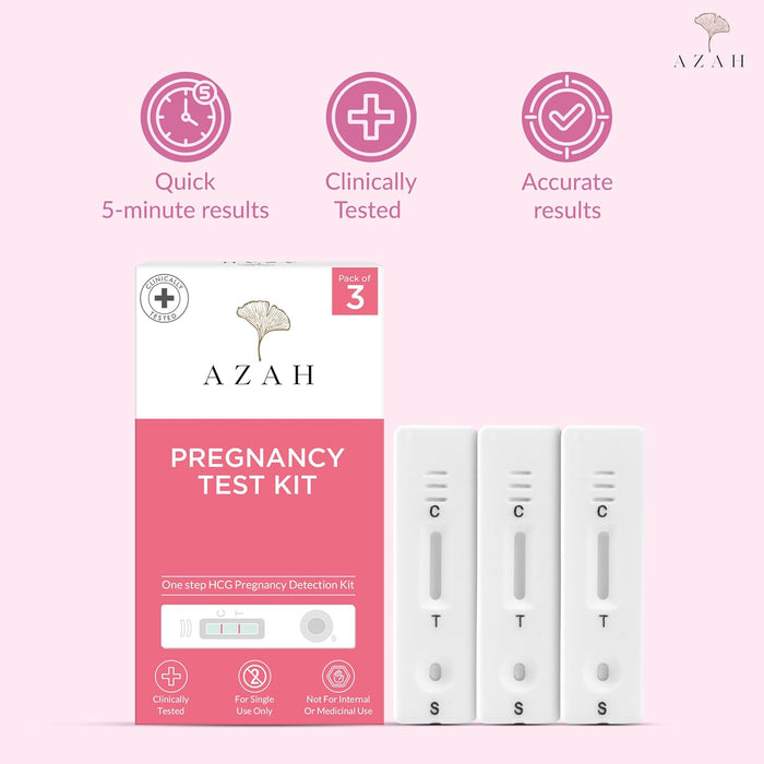Basic Pregnancy Test Kit – Pack of 3 | Early Pregnancy Detection Kit for Women Azah