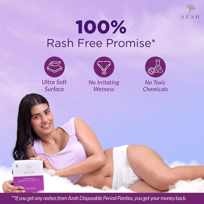 Disposable Period Panty for Women – L-XL Pack of 4 | 12 Hr Leak Proof Protection for Heavy Flow Azah