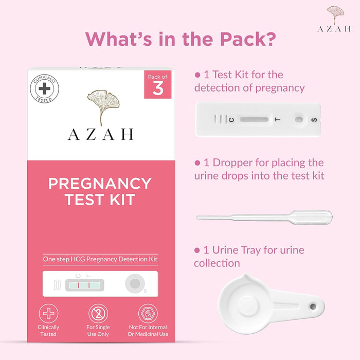 Basic Pregnancy Test Kit – Pack of 3 | Early Pregnancy Detection Kit for Women Azah