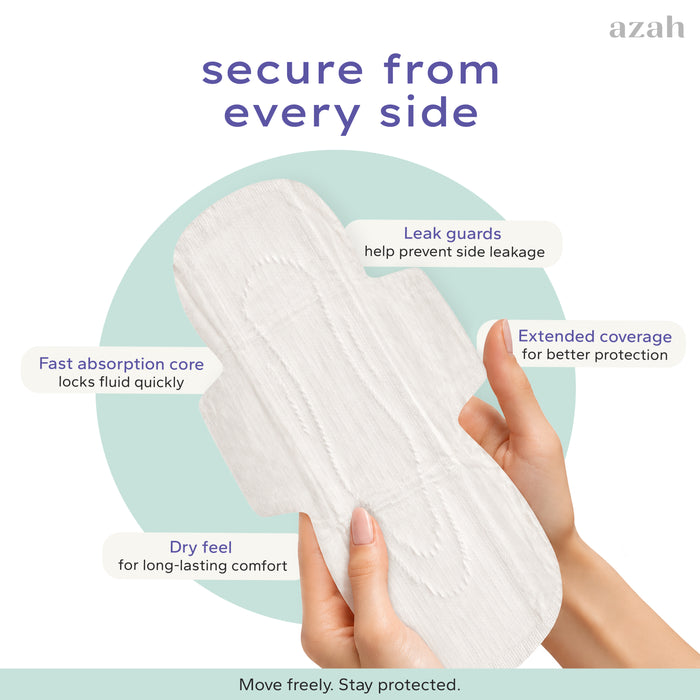 Rash-Free Sanitary Pads With Disposable Bags | Box of 15 | Super Absorbent and Cottony Soft | Regular to Heavy Flow