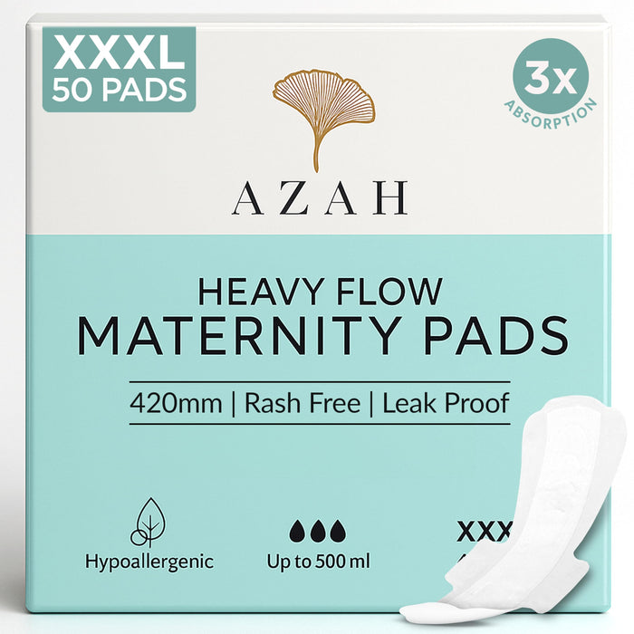 Azah Maternity Pads after Delivery | XXXL Sanitary Napkins for Women after Delivery | Leak Proof Sanitary Pads for Women | For Postpartum Flow, Urine Incontinence, Ultra Heavy Flow AZAH