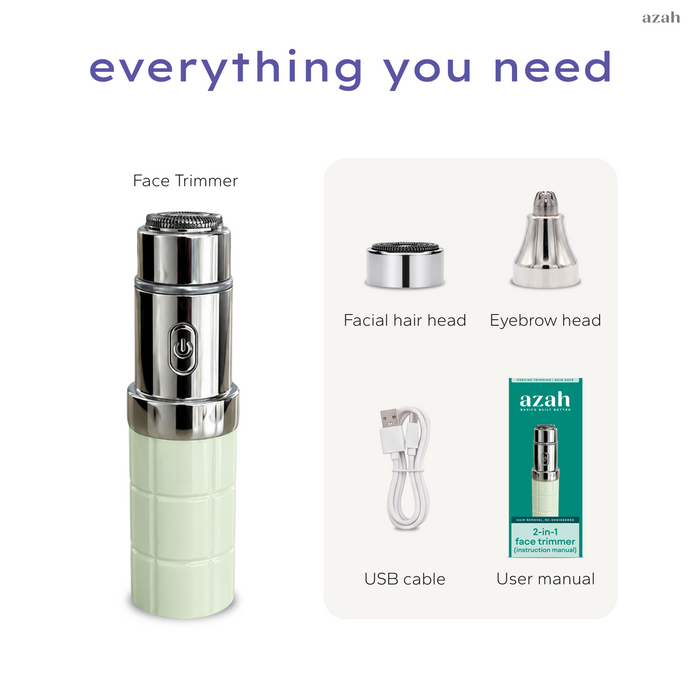 2 In 1 | Rechargeable Face Trimmer for Women | Facial Hair Removal