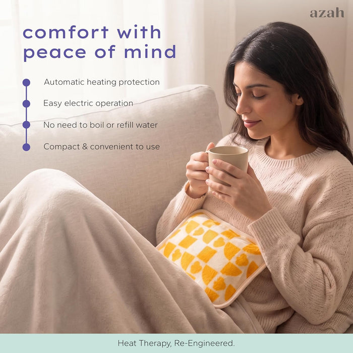 Electric Hot Water Bag for Pain Relief - Heating Pad - Yellow