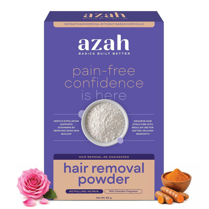 Wax Powder for Women 60g | Natural Hair Removal Powder | Turmeric, Rose & Papaya | Chandan