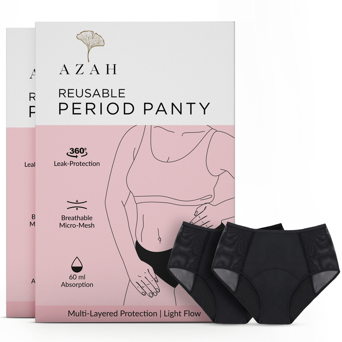 Azah Period Panty for Women - Reusable Period Underwear (Pack of 2)