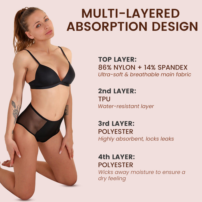 4 layers, Leak Proof, Highly Absorbency Period Panties, Underwears For Women  and girls