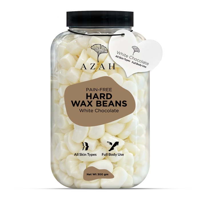 Azah Heart-Shaped Hard Wax Beans for Women - White Chocolate | Stripless Wax for Arms, Underarms & Legs | Full Body Hair Removal | Fast-Melting & Mess-Free | For All Skin Types | 300 gm Azah