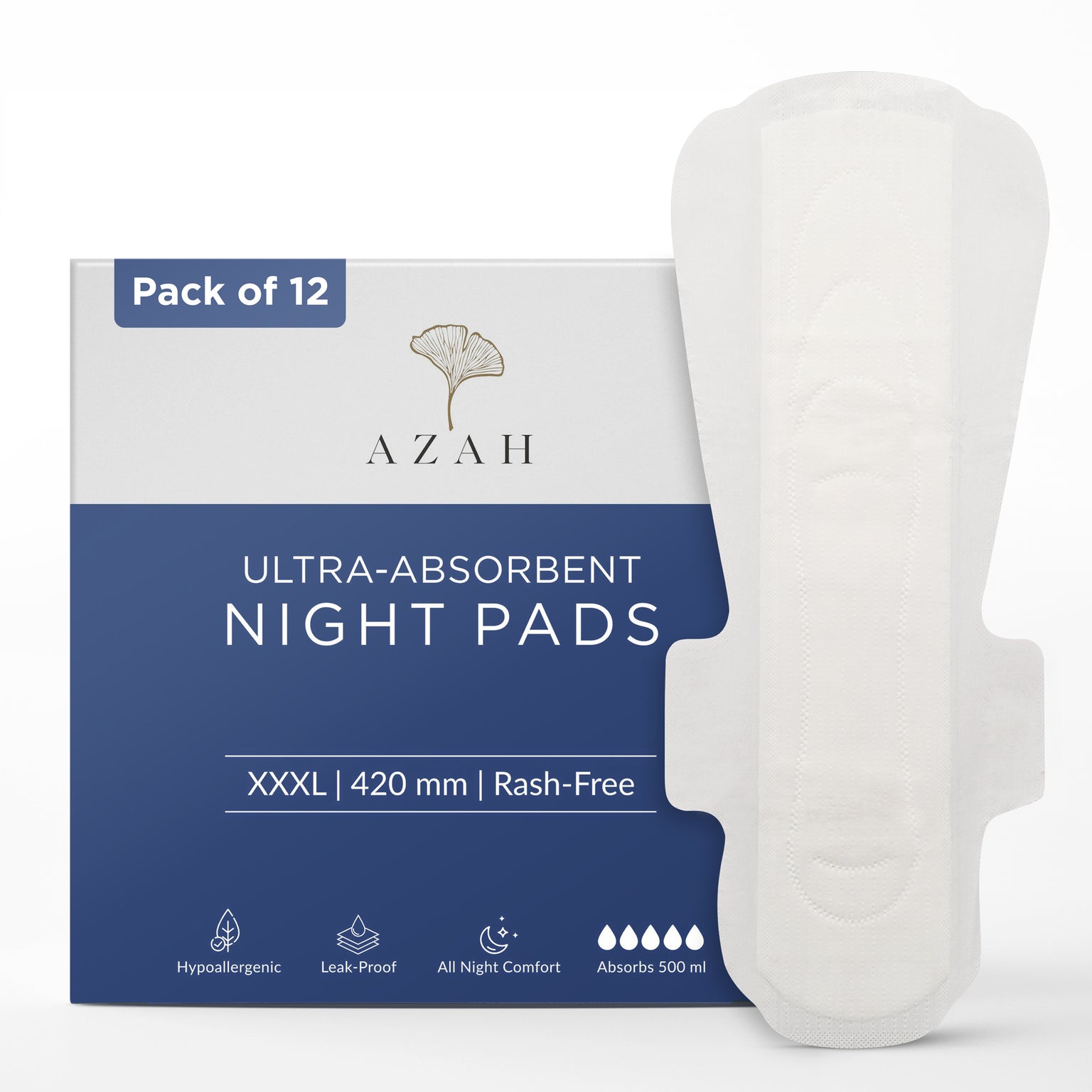 Organic Sanitary Pads | XXXL Night Pads | Maternity Pads | Azah.in