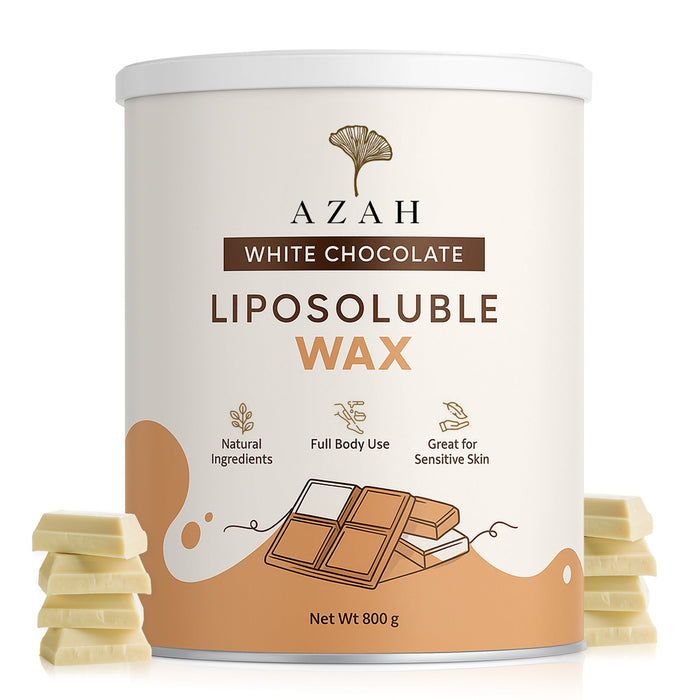 Azah Liposoluble Wax for Women| White Chocolate | Hair Removal Full Body Wax for Women| Natural Ingredients with Quick-drying Benefit | Soothes & Nourishes Skin| Free of Chemicals | 800 g AZAH