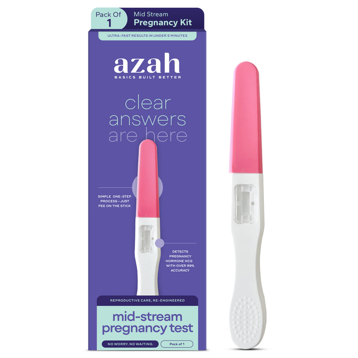 Pregnancy Test Kit for AZAH | 99% Accurate Kit Pack of 1 | Pregnancy Tests Kit for Women | One-Step Midstream Pregnancy Test | No Dropper | Results in Less Than 4 Minutes