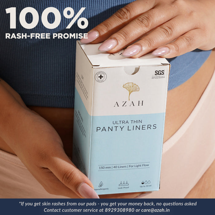 Azah Combo Pack of Ultra Soft Organic Sanitary Pads (40R) and Ultra-Soft  Organic Panty Liners (40): Buy combo pack of 2.0 boxes at best price in  India