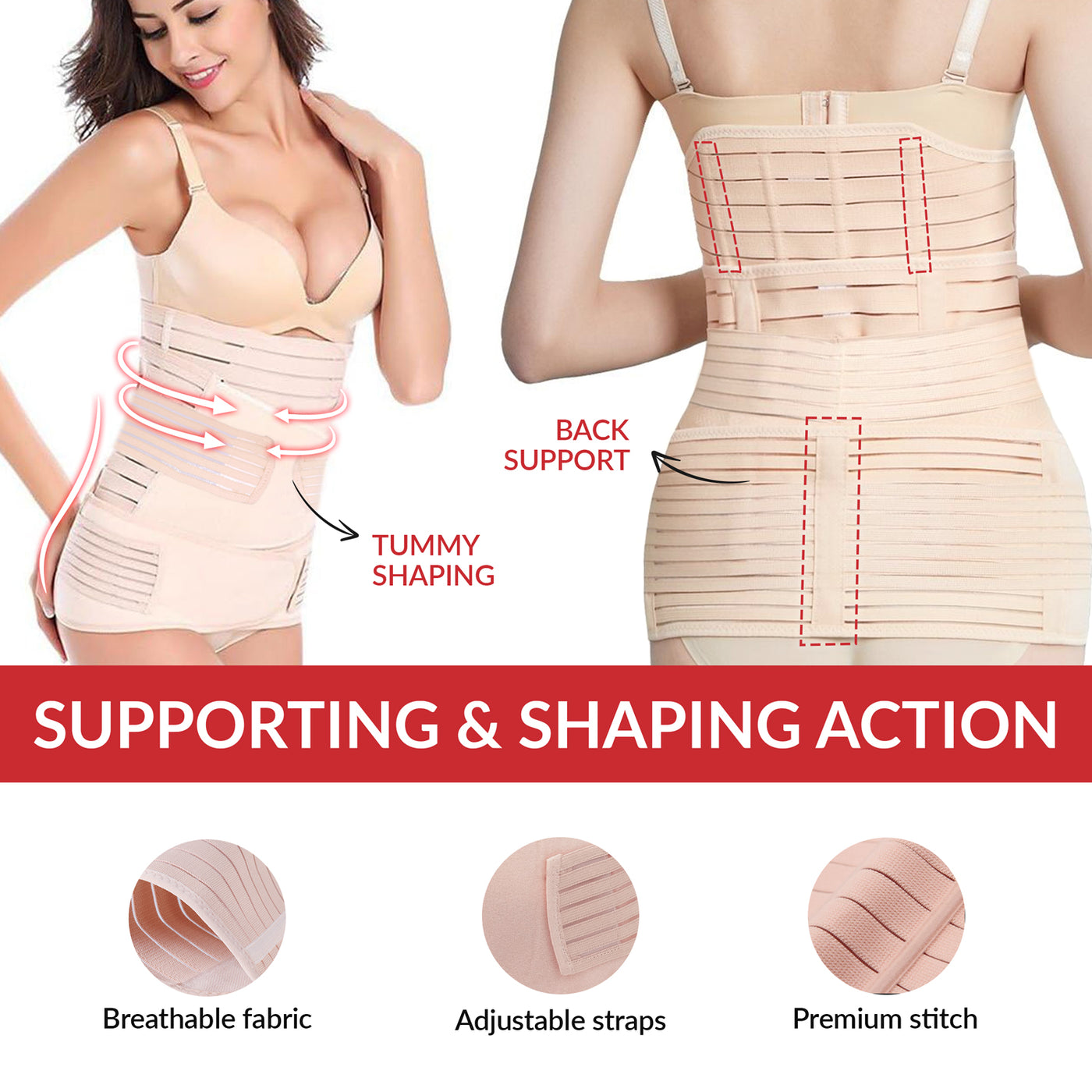AZAH Postpartum Belt 3in1 Shaping & Support Pregnancy Belts — Azah