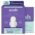 Rash-Free Sanitary Pads With Disposable Bags | Box of 60 | Super Absorbent and Cottony Soft | Regular to Heavy Flow