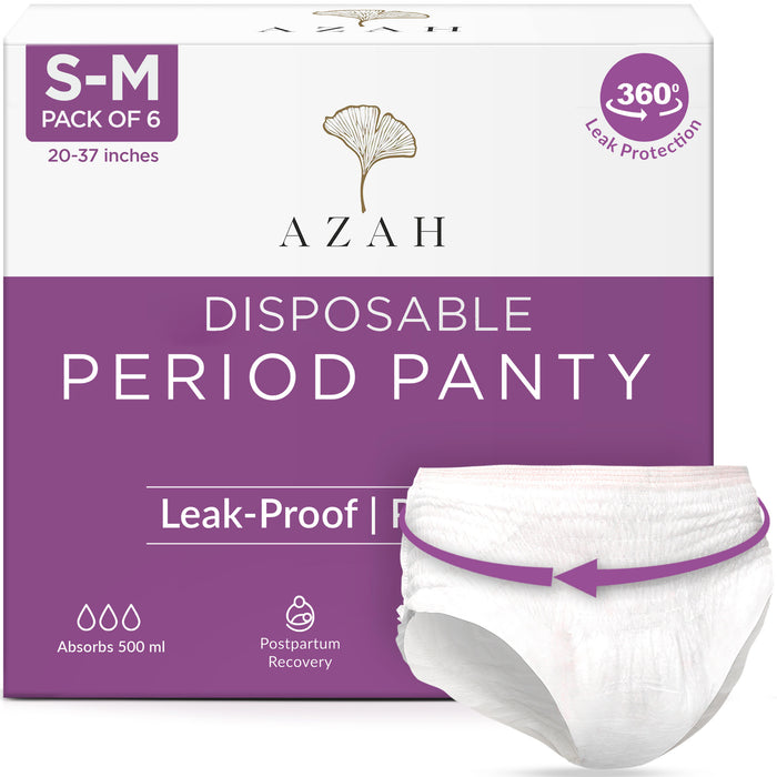 Disposable Period Panties | Box of 6 | Ultra Heavy Flow AZAH