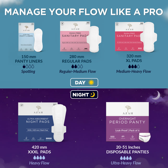 Light Flow Sanitary Pads | 100% Rash-Free Azah