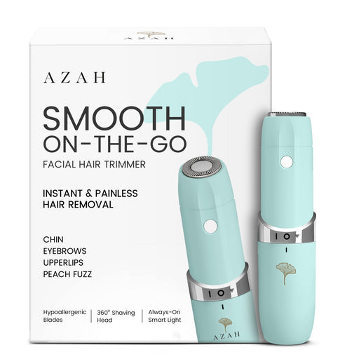 Azah Facial Mini Hair Trimmer for Women | Electric Facial Hair Remover for Women | Quick, Instant, Gentle & Painless | Face, Upper Lips, Chin, Peach Fuzz and Eyebrow Trimmer| Smooth Skin On-The-Go