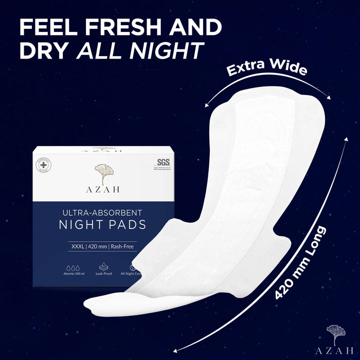 Azah XXXL Pads Box of 50 (Azah Ultra-Absorbent Night Pads) AZAH