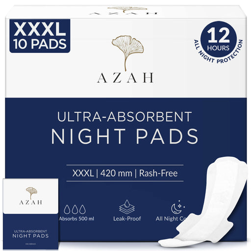 Azah XXXL Pads (Azah Ultra-Absorbent Night Pads with Disposable Bag) AZAH