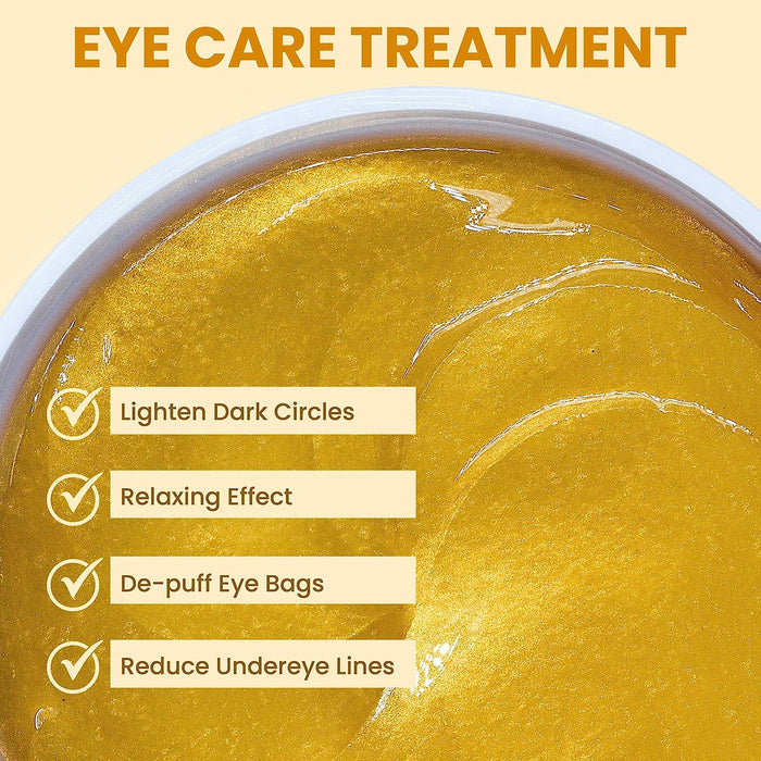 Eye Mask For Relaxing Eyes, Reducing Puffiness & Wrinkles (Gold)